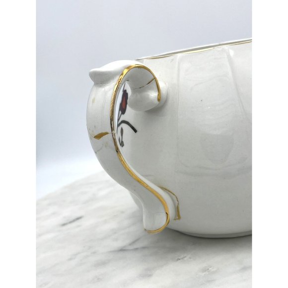 Ellgreave English Teapot Floral Handle Gold Trim Repaired Handle England Flowers - Picture 5 of 10